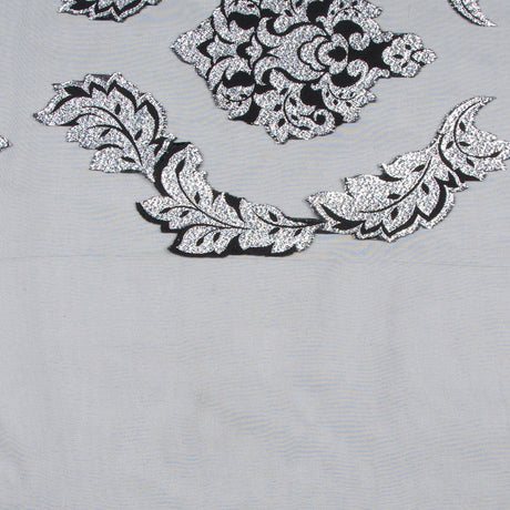 Black/Silver Damask Sheer