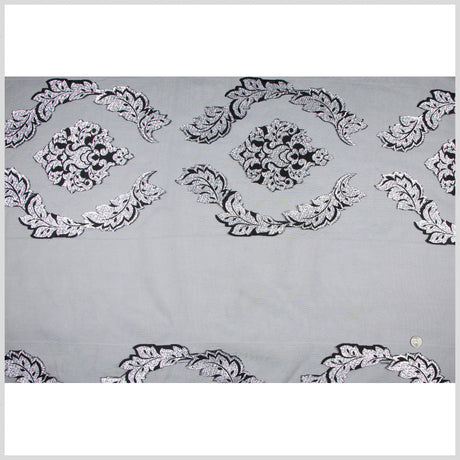 Black/Silver Damask Sheer
