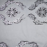 Black/Silver Damask Sheer