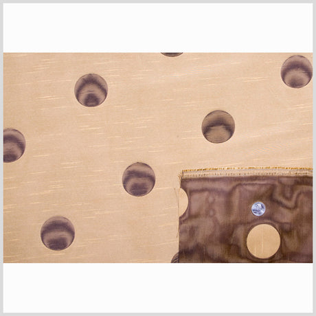 Chocolate/Antique Gold Polka Dots Shantung /Dupioni