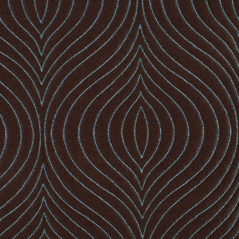 Iridescent Chocolate/Blue Geometric Woven