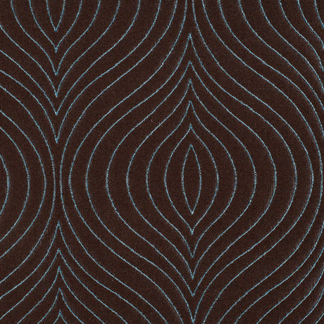Iridescent Chocolate/Blue Geometric Woven