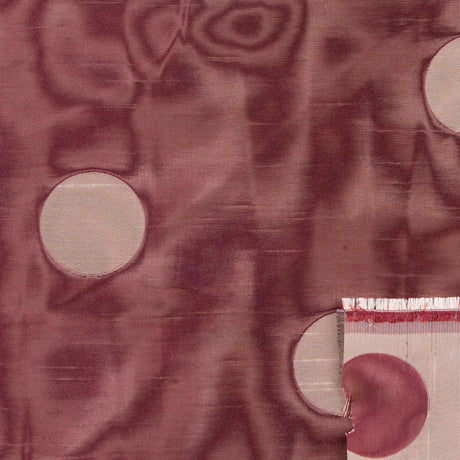 Victorian Gold/Burgundy Polka Dots Shantung /Dupioni