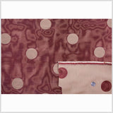 Victorian Gold/Burgundy Polka Dots Shantung /Dupioni