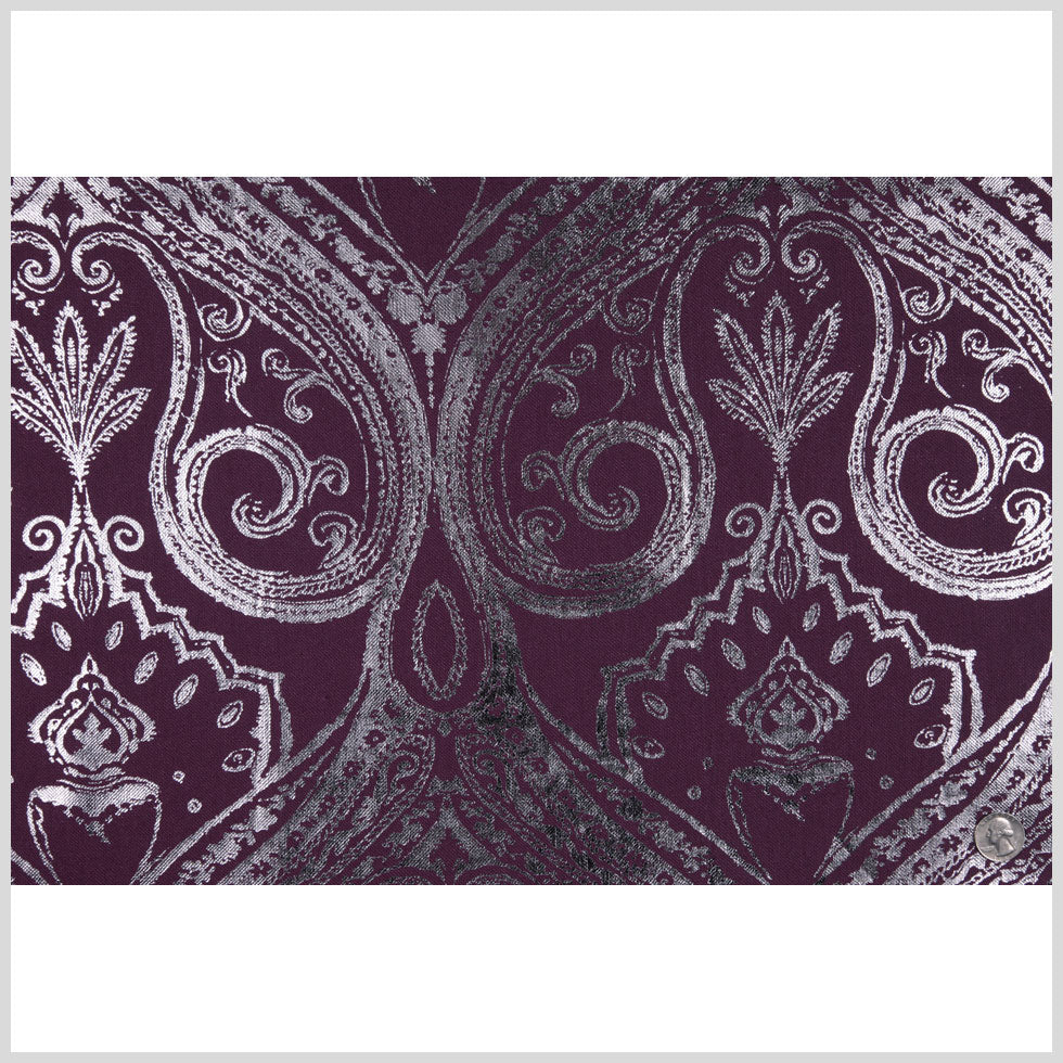 Aubergine Damask Prints
