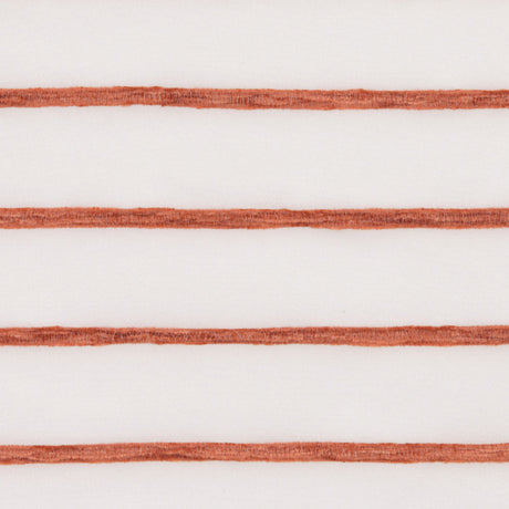 Ivory/Orange Stripes Striped Sheer