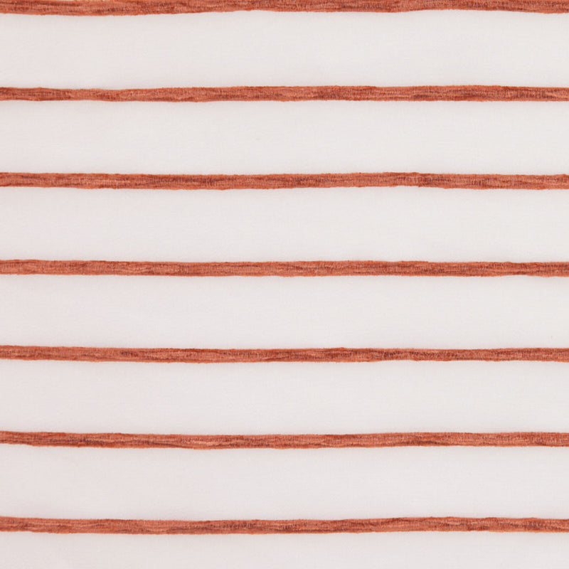 Ivory/Orange Stripes Striped Sheer