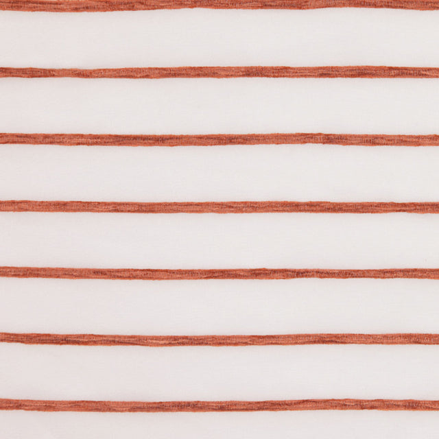 Ivory/Orange Stripes Striped Sheer