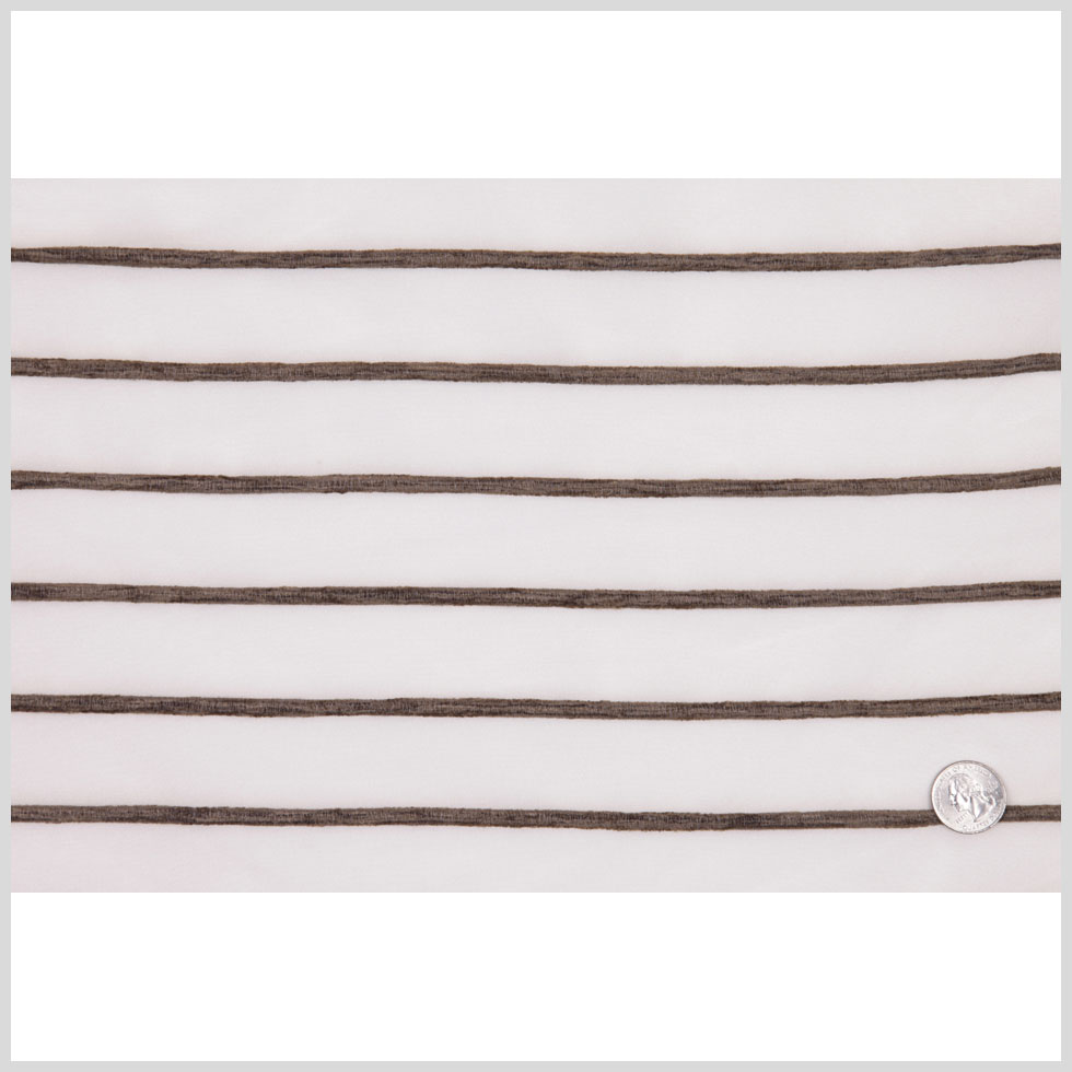 Ivory/Chocolate Stripes Striped Sheer