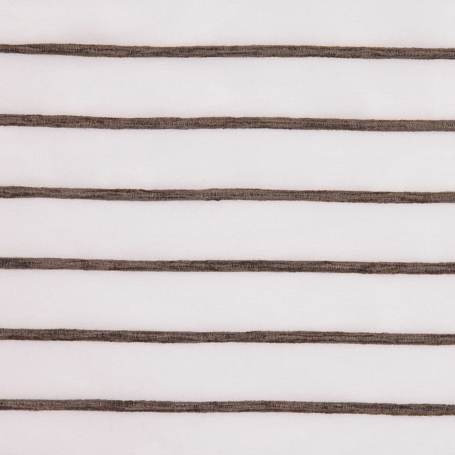 Ivory/Chocolate Stripes Striped Sheer