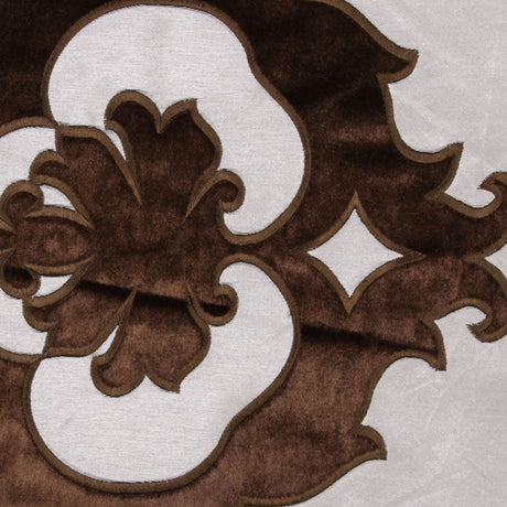 Brown/Cream Floral Velvet