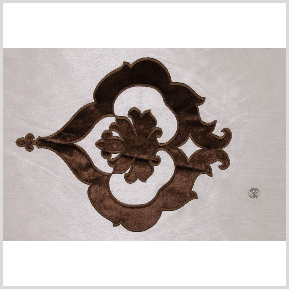 Brown/Cream Floral Velvet
