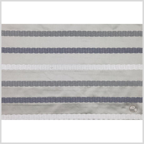 Steel/Blue/White Stripes Embroidery Stripe