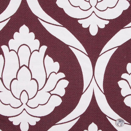 Burgundy/Natural Damask Woven