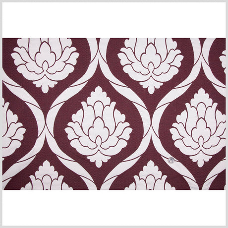 Burgundy/Natural Damask Woven