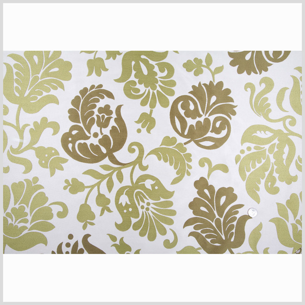 Cotton/Natural/Olive Floral Woven