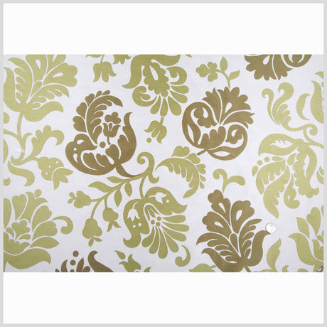 Cotton/Natural/Olive Floral Woven