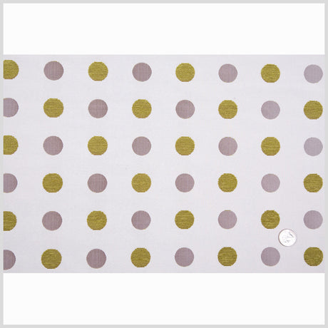 Olive/Cream/Iridescent Brown Polka Dots Chenille