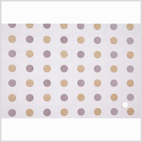 Cream/Antique Gold/Iridescent Brown Polka Dots Chenille