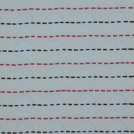Natural/Magenta/Black-Brown Geometric Organza