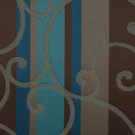 Teal/Constellation Blue/Chocolate/Taupe Swirls Woven