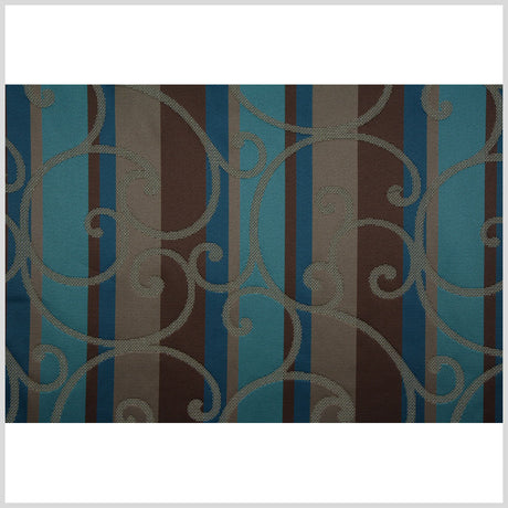 Teal/Constellation Blue/Chocolate/Taupe Swirls Woven