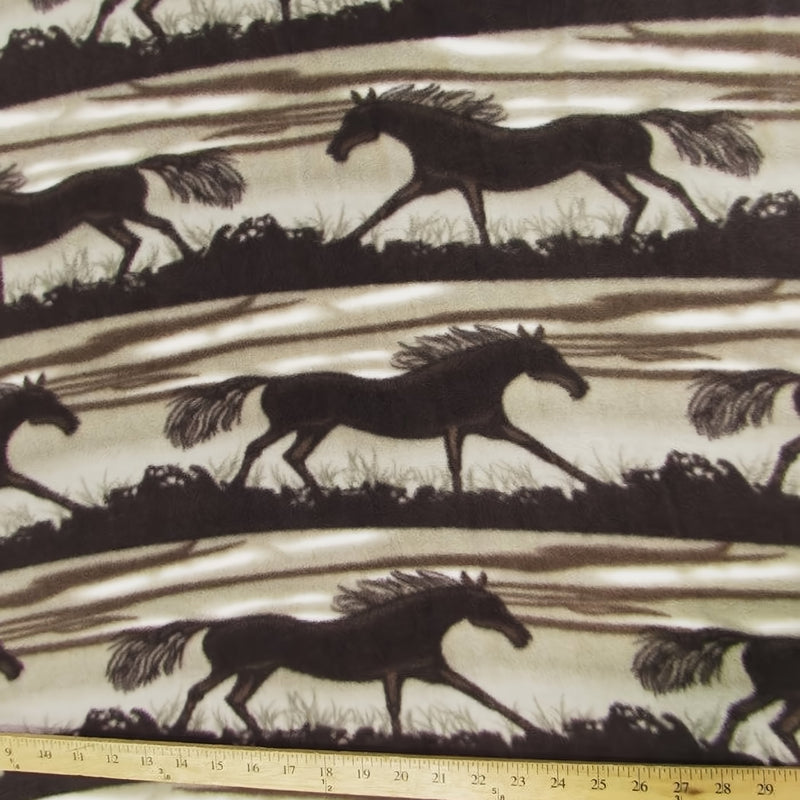 Animal Horse Printed Fleece Fabric
