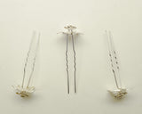 Silver Rhinestone Flower Hair Pins Metal Bobby Pins 72 Pack