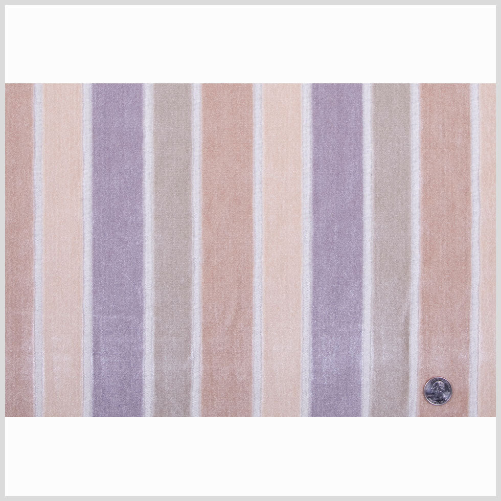 Beige/Blue Gray/Green Gray Stripes Velvet