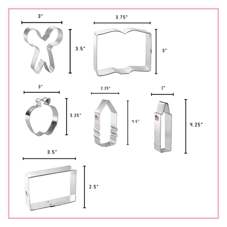 Back To School Teacher Appreciation 7 Pc Cookie Cutter Set HS0426