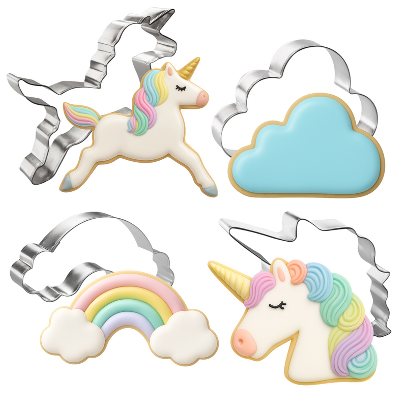 Unicorn Birthday Baby Shower Cookie Cutter 4 Pc Set HS0457