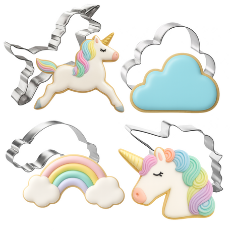 Unicorn Birthday Baby Shower Cookie Cutter 4 Pc Set HS0457