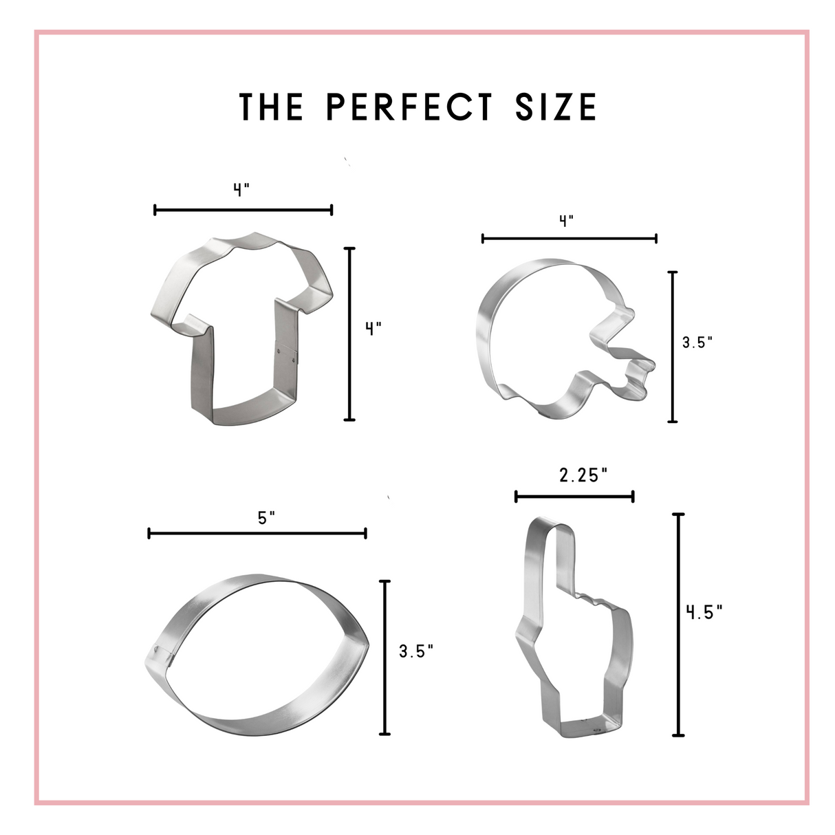 Football Cookie Cutter Set 4 Pc HS0496