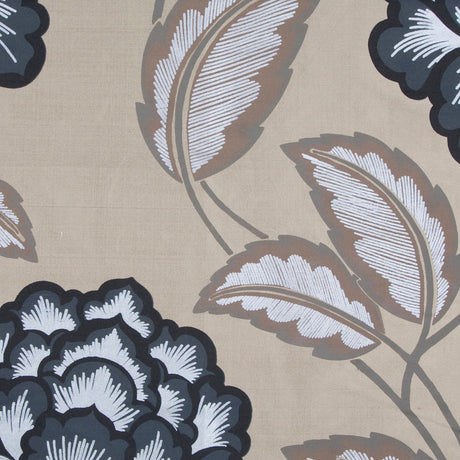 Antique Gold/Ebony Floral Shantung /Dupioni