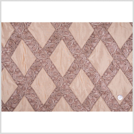 Caramel/Taupe Diamonds Shantung /Dupioni