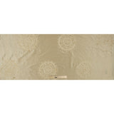 Light Canary Chenille Medallion Embroidered Silk Shantung