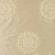 Light Canary Chenille Medallion Embroidered Silk Shantung