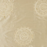Light Canary Chenille Medallion Embroidered Silk Shantung