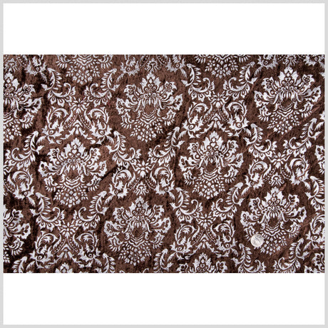 Dark Brown/Silver Damask Velvet