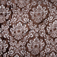 Dark Brown/Silver Damask Velvet