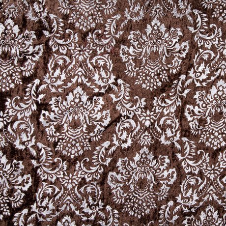 Dark Brown/Silver Damask Velvet