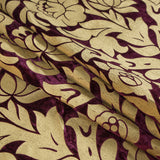 Royal Purple Velvet with Royal Gold Foil Floral Design