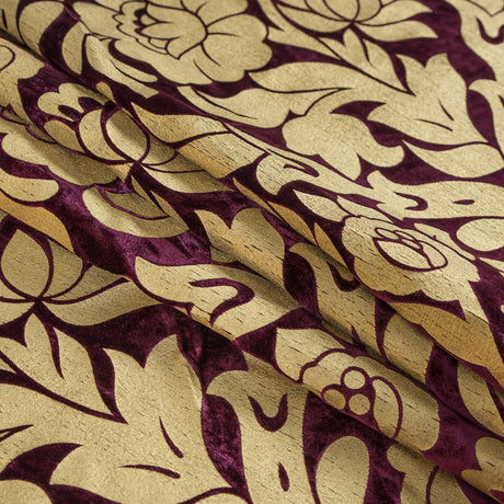 Royal Purple Velvet with Royal Gold Foil Floral Design