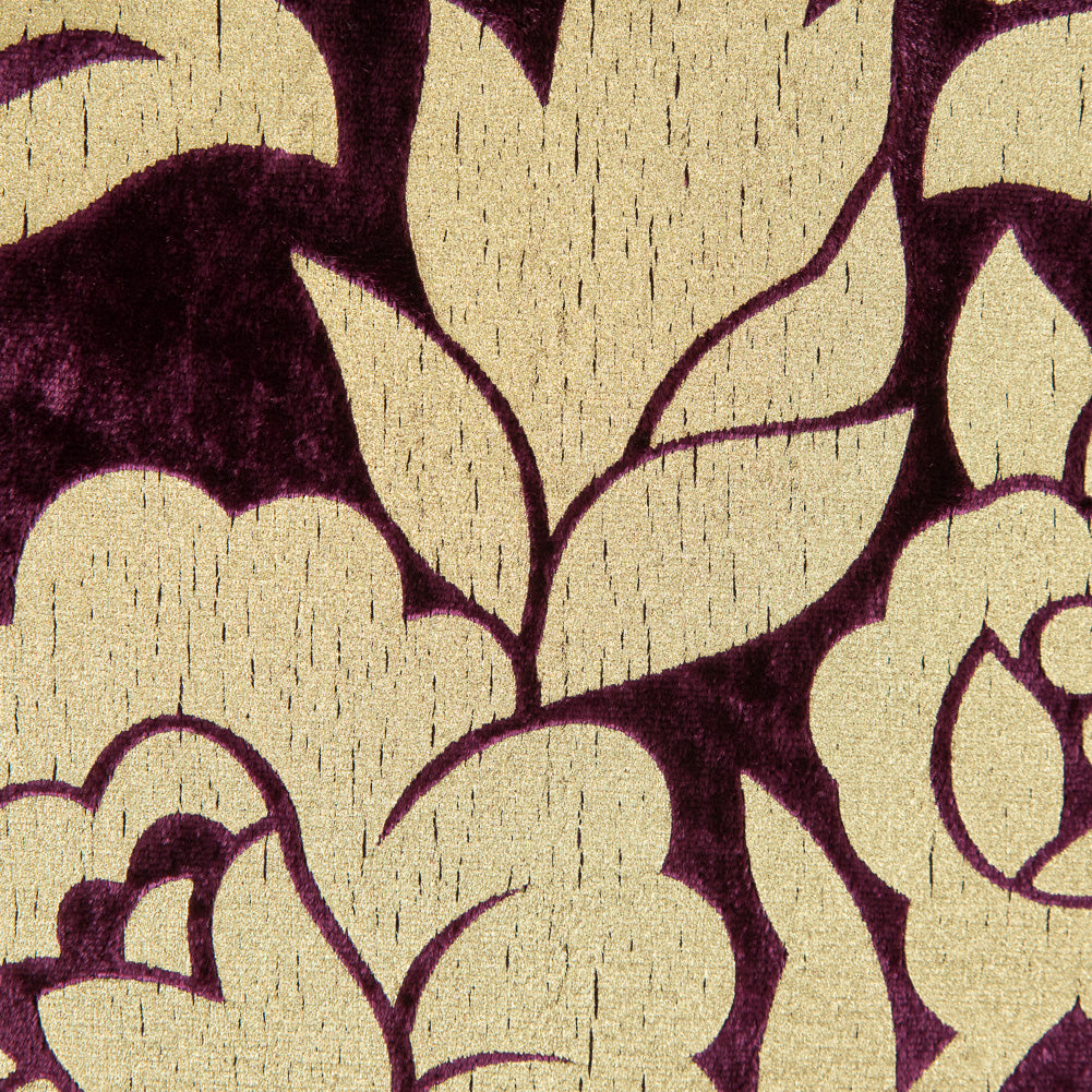 Royal Purple Velvet with Royal Gold Foil Floral Design