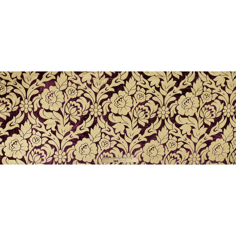 Royal Purple Velvet with Royal Gold Foil Floral Design