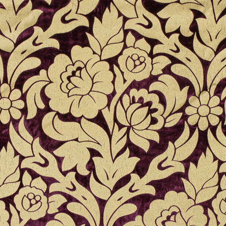 Royal Purple Velvet with Royal Gold Foil Floral Design