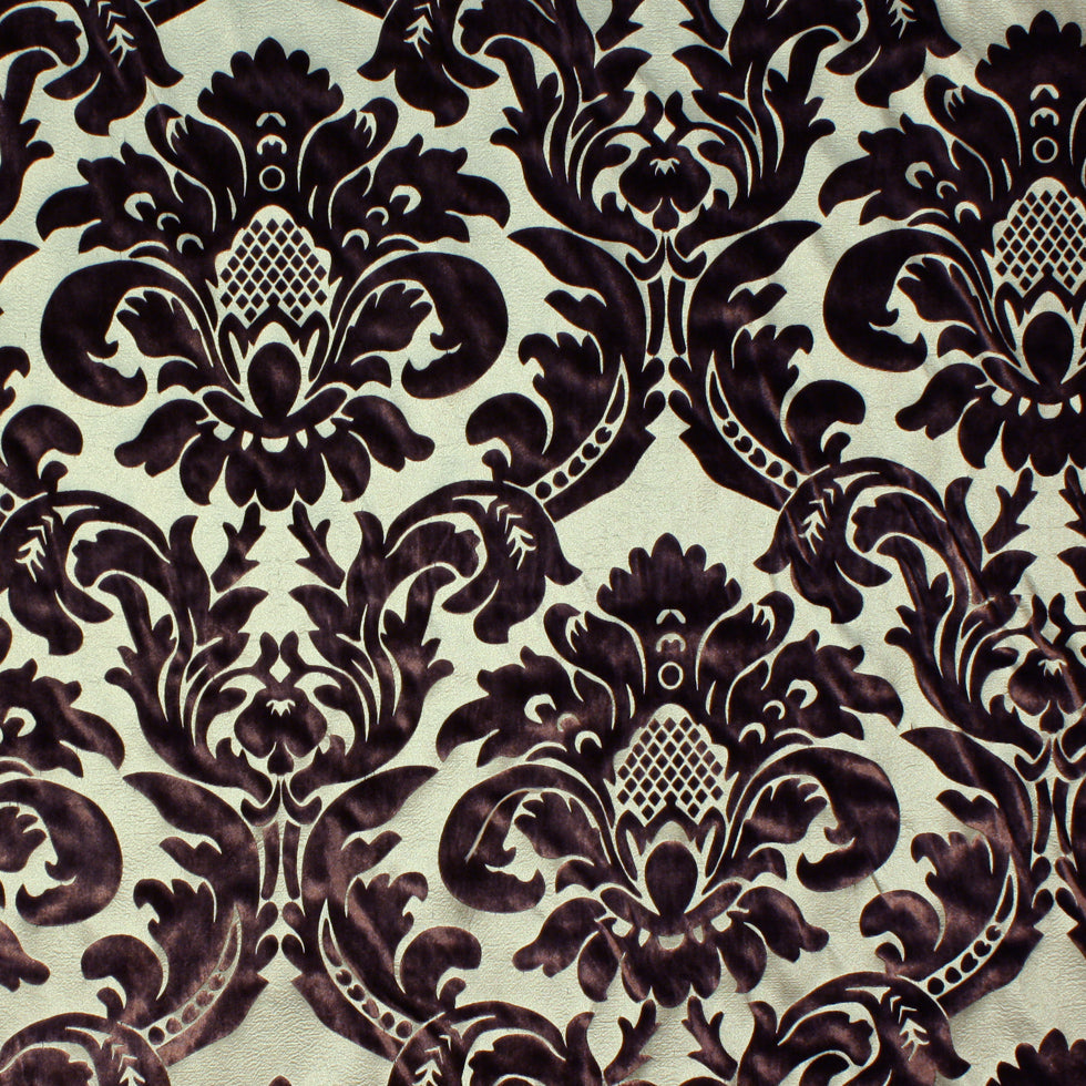 Chocolate/Royal Gold Floral Velvet