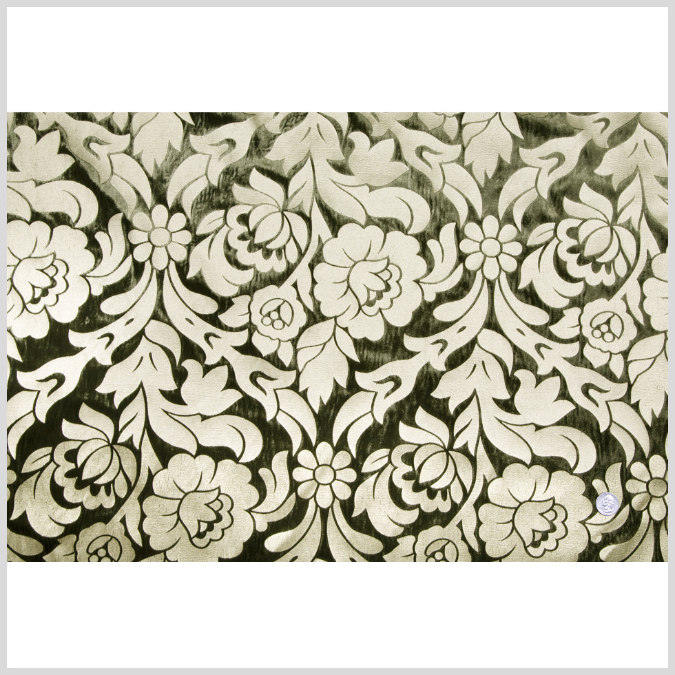 Moss/Royal Gold Floral Velvet