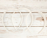 1/2" White Satin Covered Headbands - Pack of 12 Plain Headbands