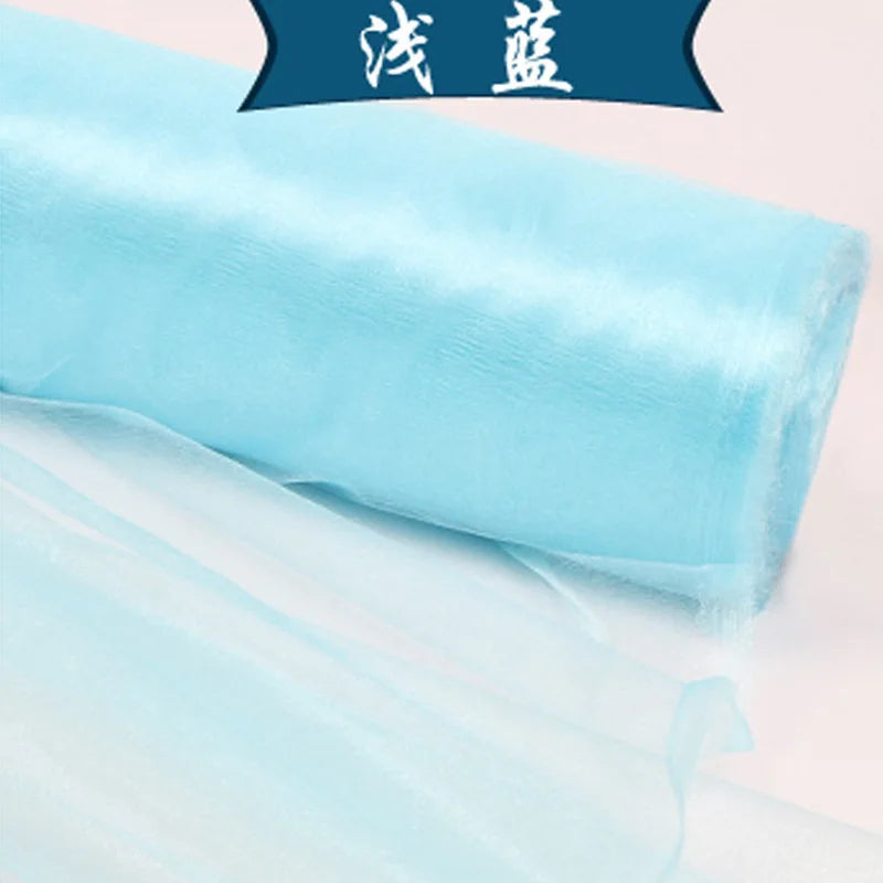 5m/lot Crystal Organza Tulle Roll Fabric For Draping Wedding Ceremony Party Home Decoration Wedding flowers arch 23 colours